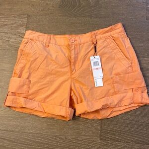 NWT Calvin Klein Jeans Cotton Cargo Summer Shorts Orange Apricot 10 30